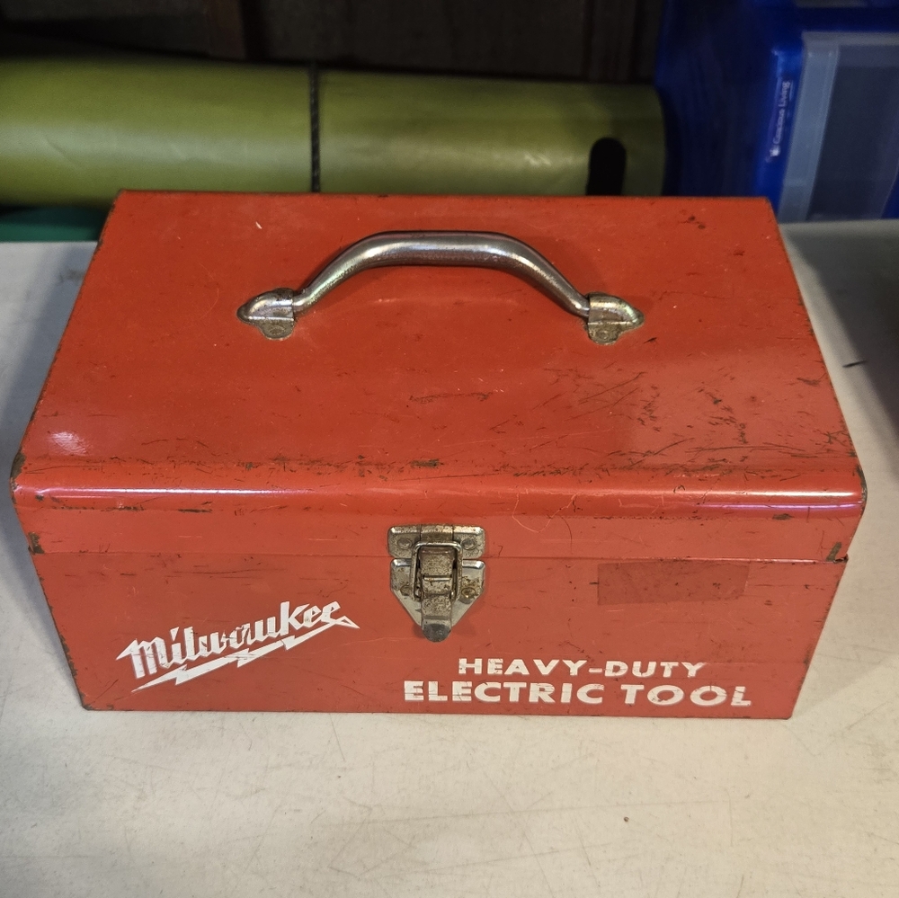 Milwaukee Red Metal Tool Box Heavy Duty Electric Tool